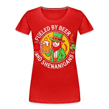 St. Patrick's Day: Beer and shenanigans fun - Women's Premium Organic T-Shirt - navy - Front - Mia (176cm)