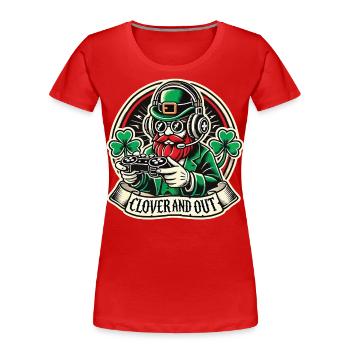St. Patrick's Day Clover And Out Gaming Motiv - Frauen Premium Bio T-Shirt - Navy - Vorne - Mia (176cm)