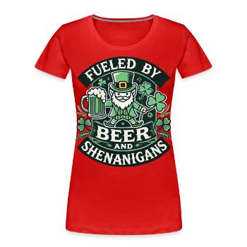 Von Bier Und shenanigans Angetrieben St. Patrick's - Frauen Premium Bio T-Shirt - Navy - Vorne - Mia (176cm)