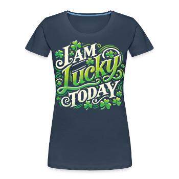 Je suis heureux aujourd’hui de la Saint-Patrick - T-shirt bio Premium Femme - bleu marine - Devant - Mia (176cm)