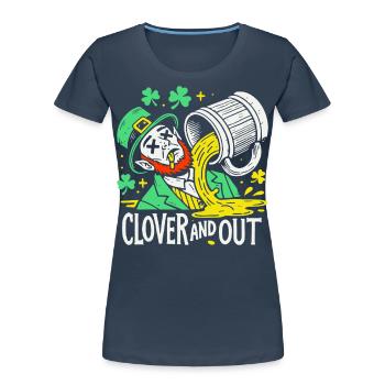 clover and out St. Patrick's Day fun - Women's Premium Organic T-Shirt - navy - Front - Mia (176cm)