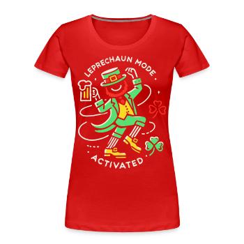 St. Patrick's Day Leprechaun Mode Enabled - Women's Premium Organic T-Shirt - navy - Front - Mia (176cm)