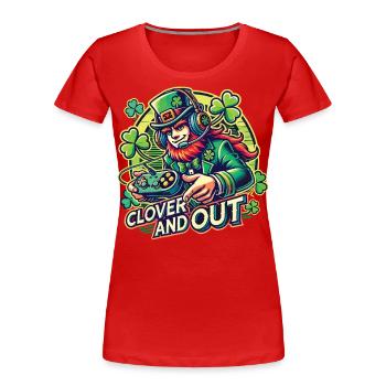 Clover And Out St. Patrick's Day Gaming Design - Women's Premium Organic T-Shirt - navy - Front - Mia (176cm)