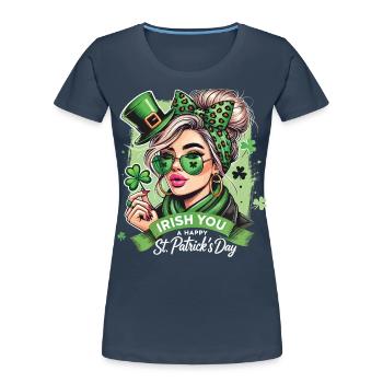 Irlandais Vous Célébrez la Saint-Patrick avec style - T-shirt bio Premium Femme - bleu marine - Devant - Mia (176cm)