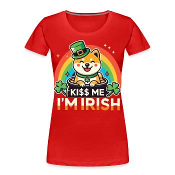 Embrasse-moi Je suis le chien irlandais de la Saint-Patrick - T-shirt bio Premium Femme - bleu marine - Devant - Mia (176cm)