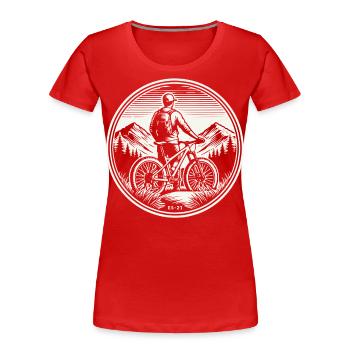 Fahrrad Abenteuer Berge Mountainbike Natur - Frauen Premium Bio T-Shirt - Navy - Vorne - Mia (176cm)