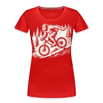 Adventure mountain biking with Bigfoot bike - Women's Premium Organic T-Shirt - navy - Front - Mia (176cm)