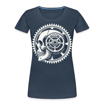 Vélo Skull Gear Adventure - T-shirt bio Premium Femme - bleu marine - Devant - Mia (176cm)
