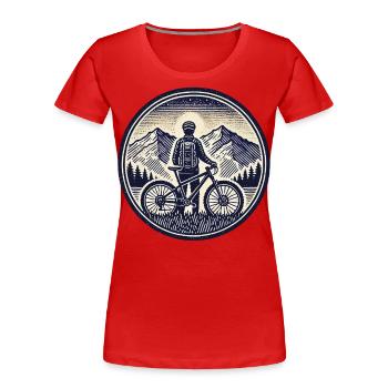 Mountain Bike Adventure Bike Mountains Retro - Women's Premium Organic T-Shirt - navy - Front - Mia (176cm)