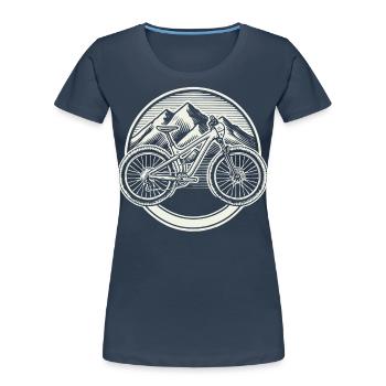 Mountain Bike Adventure Bike Mountains - Women's Premium Organic T-Shirt - navy - Front - Mia (176cm)
