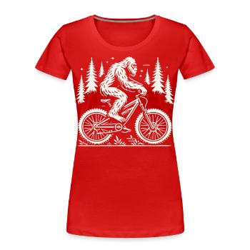 Bike Adventure Forest Cyclist Yeti - Women's Premium Organic T-Shirt - navy - Front - Mia (176cm)