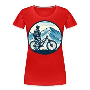 Mountain Bike Adventure Bike Lovers Landscape - Women's Premium Organic T-Shirt - navy - Front - Mia (176cm)
