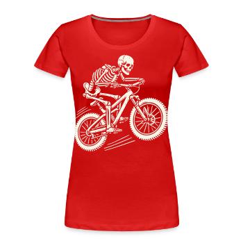 Skeleton On Bike Mountain Bike Adventure - Women's Premium Organic T-Shirt - navy - Front - Mia (176cm)