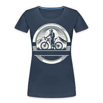 Mountain Bike Bicycle Rider Text Self-Design - Women's Premium Organic T-Shirt - navy - Front - Mia (176cm)