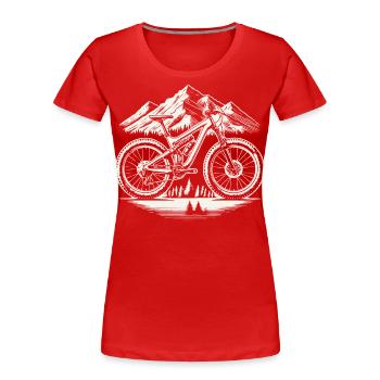 Mountain Abenteuer Fahrrad Natur Trekking - Frauen Premium Bio T-Shirt - Navy - Vorne - Mia (176cm)