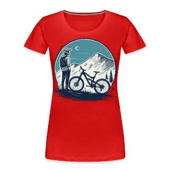 Cycling Adventure Mountains Night Riders - Women's Premium Organic T-Shirt - navy - Front - Mia (176cm)