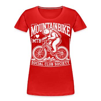 Mountain Bike Adventure Bike Bear Retro Style - Women's Premium Organic T-Shirt - navy - Front - Mia (176cm)