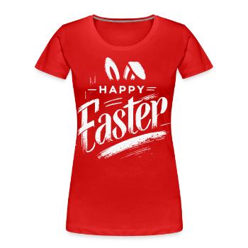 Fröhliche Ostern Schriftzug Vintage Look - Frauen Premium Bio T-Shirt - Navy - Vorne - Mia (176cm)