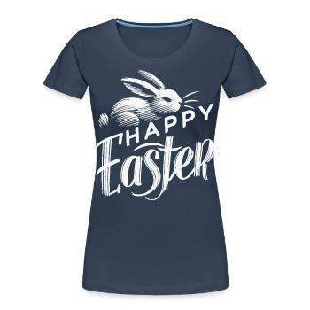 Easter Bunny Retro Look Happy Easter - Women's Premium Organic T-Shirt - navy - Front - Mia (176cm)