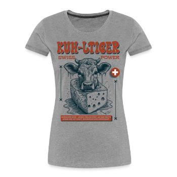 Kuh & Käse Shirt: Schweizer Ländlerfreude pur - Frauen Premium Bio T-Shirt - Navy - Vorne - Mia (176cm)