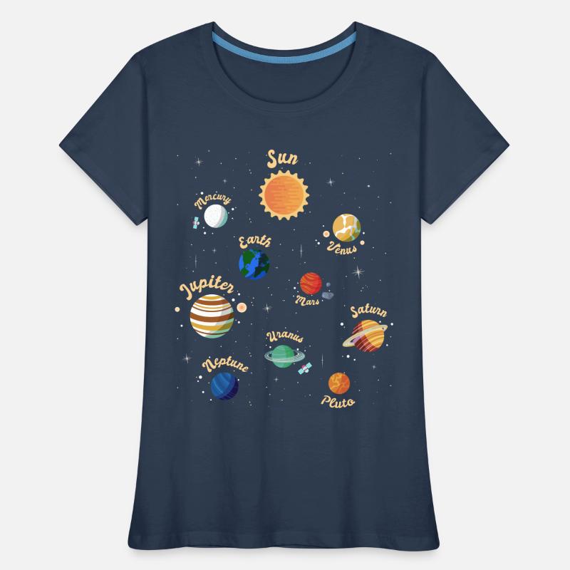 Solar System Planets Knowledge Outer Space for Kid Women's Premium Organic T-Shirt