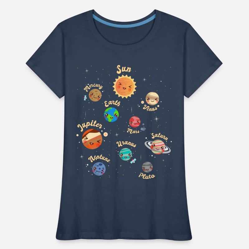Solar System Planets Kids Knowledge Outer Space Women's Premium Organic T-Shirt