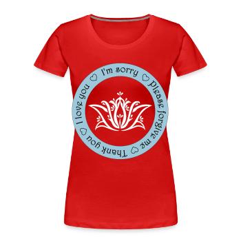 Tee shirt Bio Femme Ho oponopono - T-shirt bio Premium Femme - bleu marine - Devant - Mia (176cm)