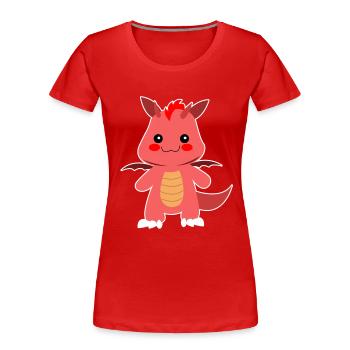 Drache - Frauen Premium Bio T-Shirt - Navy - Vorne - Mia (176cm)