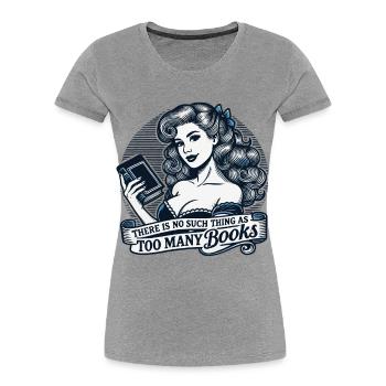 Livre rétro Conception de livre fille pour les lecteurs fréquents - T-shirt bio Premium Femme - bleu marine - Devant - Mia (176cm)