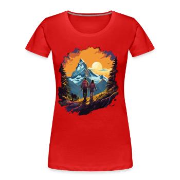 Zermatt, Matterhorn, Matterhorn mountain, hiker - Women's Premium Organic T-Shirt - navy - Front - Mia (176cm)