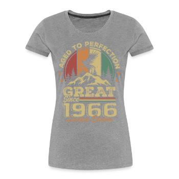 Jahrgang 1966 Geburtstag - 1966 Retro Geschenkidee - Frauen Premium Bio T-Shirt - Navy - Vorne - Mia (176cm)