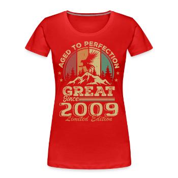 Vintage Geburtstag 2009 - Retro Geschenkidee 2009 - Frauen Premium Bio T-Shirt - Navy - Vorne - Mia (176cm)