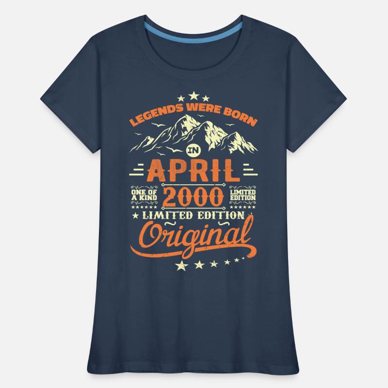 April 2000 Geburtstagsgeschenk 2000 Legenden April Frauen Premium Bio T-Shirt