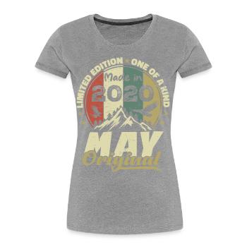 Vintage-Geburtstagsgeschenk aus dem Mai 2020 - Frauen Premium Bio T-Shirt - Navy - Vorne - Mia (176cm)