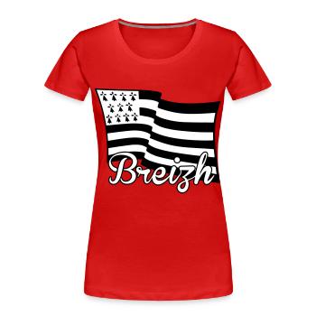 Bretagne Breizh drapeau - T-shirt bio Premium Femme -  - Devant - Mia (176cm)