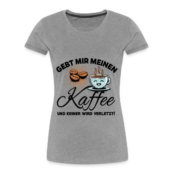 Kaffee Bohne - Gebt mir meinen Kaffee - Frauen Premium Bio T-Shirt - Navy - Vorne - Mia (176cm)