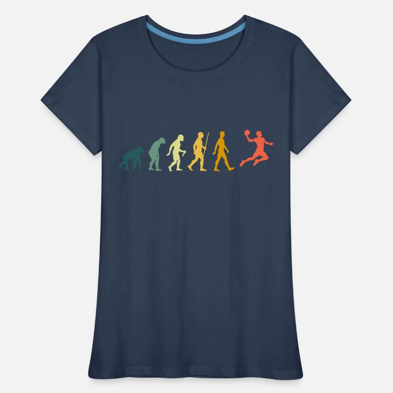 Retro Handball Evolution Handball Player Development Women's Premium Organic T-Shirt