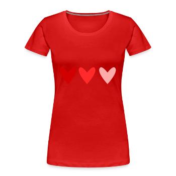 SAINT VALENTIN. JE T'AIME. I LOVE YOU. AMOUR. LOVE - T-shirt bio Premium Femme - bleu marine - Devant - Mia (176cm)