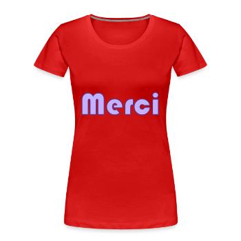 MERCI. MAÎTRESSE. MAÎTRE. MERCI MAÎTRESSE - T-shirt bio Premium Femme - bleu marine - Devant - Mia (176cm)