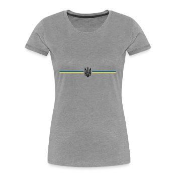 Ukraine Aid - Peace for Ukraine - Trident - Women's Premium Organic T-Shirt - navy - Front - Mia (176cm)