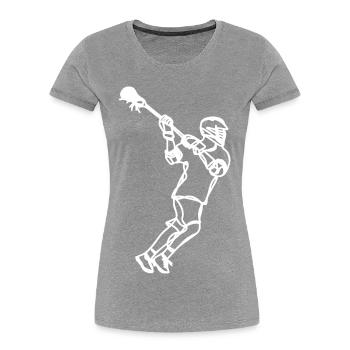 Lacrosse Professional Drawing - Women's Premium Organic T-Shirt - navy - Front - Mia (176cm)