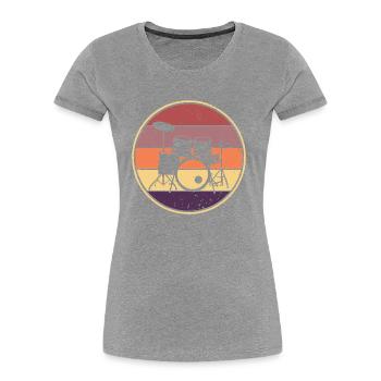 Drummer Retro Schlagzeuger Schlagzeug - Frauen Premium Bio T-Shirt - Navy - Vorne - Mia (176cm)