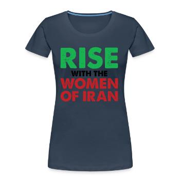 Women Life Freedom Iran Women's Rights - Women's Premium Organic T-Shirt - navy - Front - Mia (176cm)