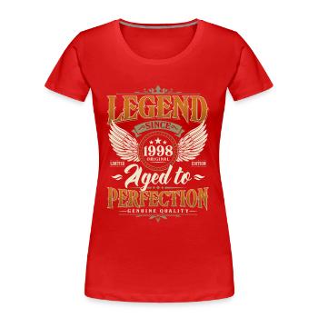 Légende Depuis 1998 Vintage Vintage Anniversaire - T-shirt bio Premium Femme - bleu marine - Devant - Mia (176cm)