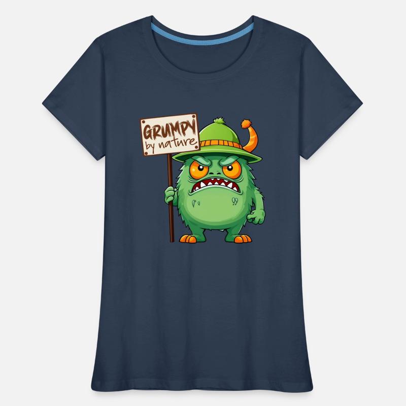 Funny monster grumpy grumpy bad-tempered Women's Premium Organic T-Shirt