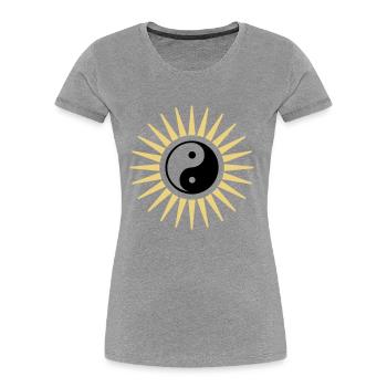 Yin Yang Symbol - Women's Premium Organic T-Shirt - navy - Front - Mia (176cm)