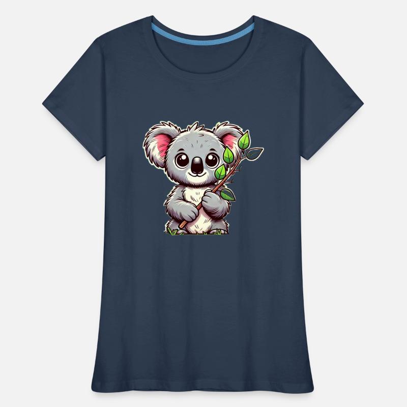 Koala mit Eukalyptus Frauen Premium Bio T-Shirt