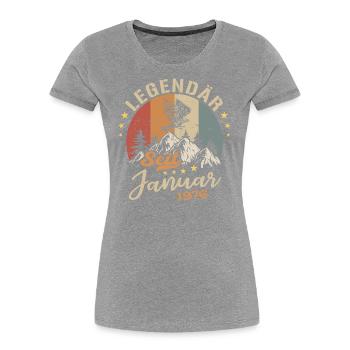 Legendär seit Januar 1976 Geburtstag - Frauen Premium Bio T-Shirt - Navy - Vorne - Mia (176cm)
