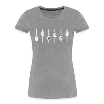 1977 Birthday Disco DJ Anniversary Sound Engineer - T-shirt bio Premium Femme - bleu marine - Devant - Mia (176cm)