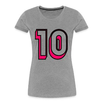 10. 10 JAHRE. 10-JÄHRIGES JUBILÄUM. GEBURTSTAG 10 JAHRE. - Frauen Premium Bio T-Shirt - Navy - Vorne - Mia (176cm)
